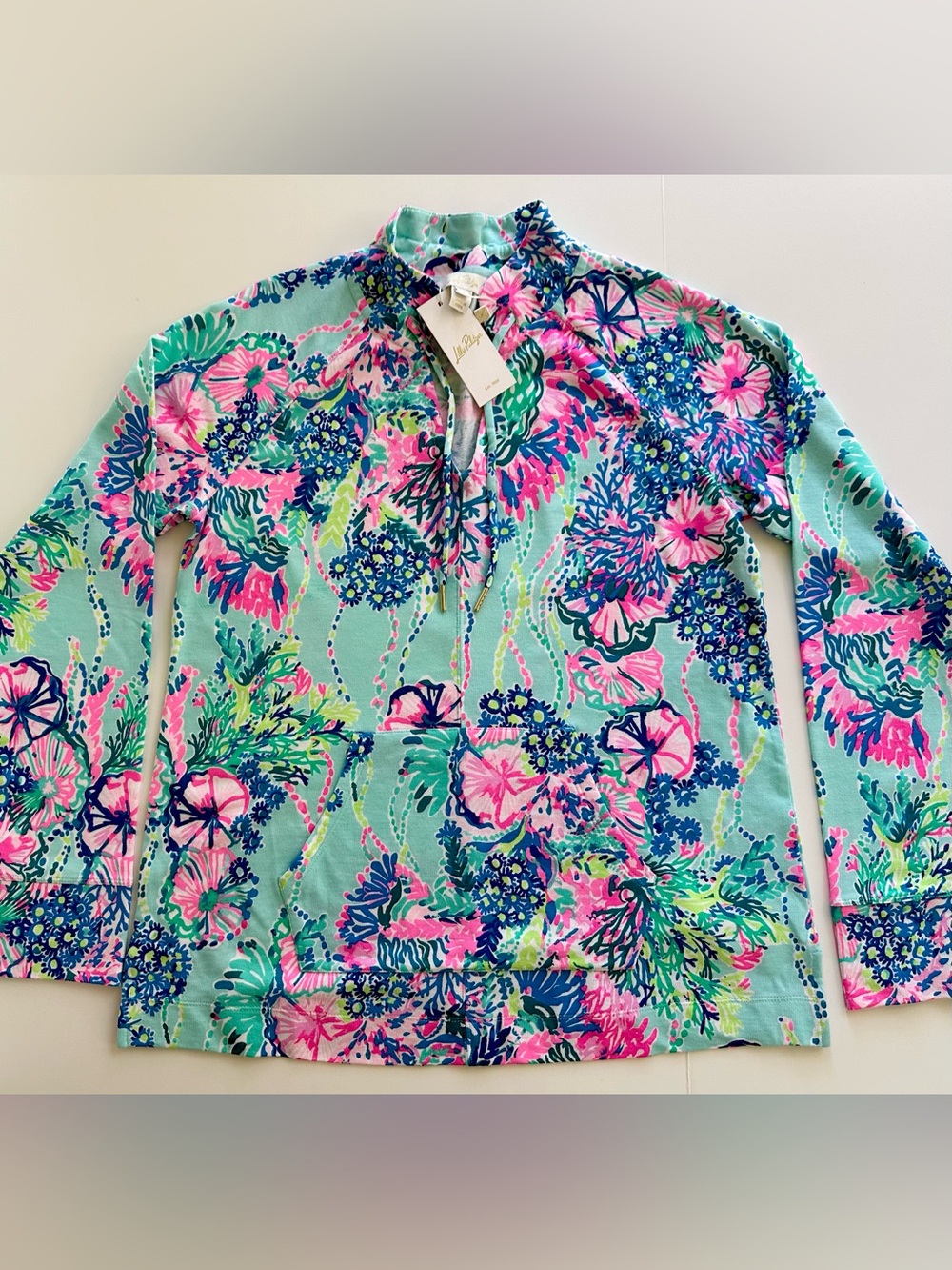 NWT LILLY PULITZER CASSI POPOVER IN MULTI BEACH YOU TO IT PRINT - LARGE